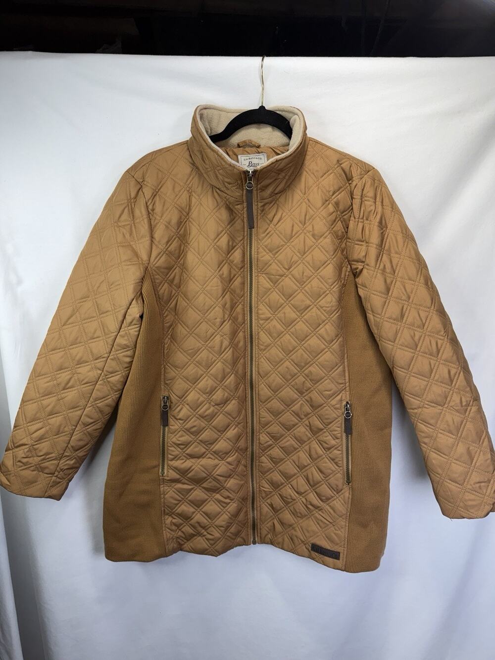 G.H. Bass & Co Womenโs Petites Sz PXL Quilted Zip Utility Chore Jacket Pockets